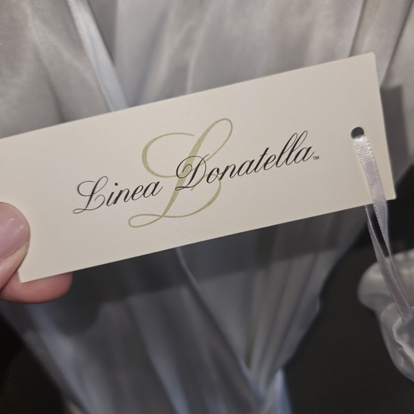 NWT Bride Robe Linea Donatella White Embroidered Silky Satin Bridal Wedding NEW - Picture 5 of 11